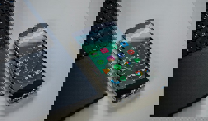 Black Android Smartphone Near Laptop